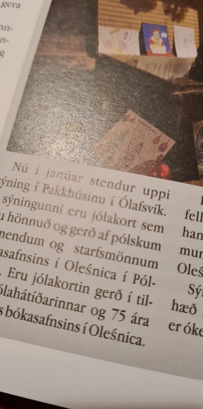 Artykuł o międzynarodowych działaniach w gazecie Jökull Bæjarblað